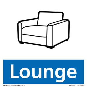 Lounge Illustrated Dementia Friendly Sign NHS Style Blue